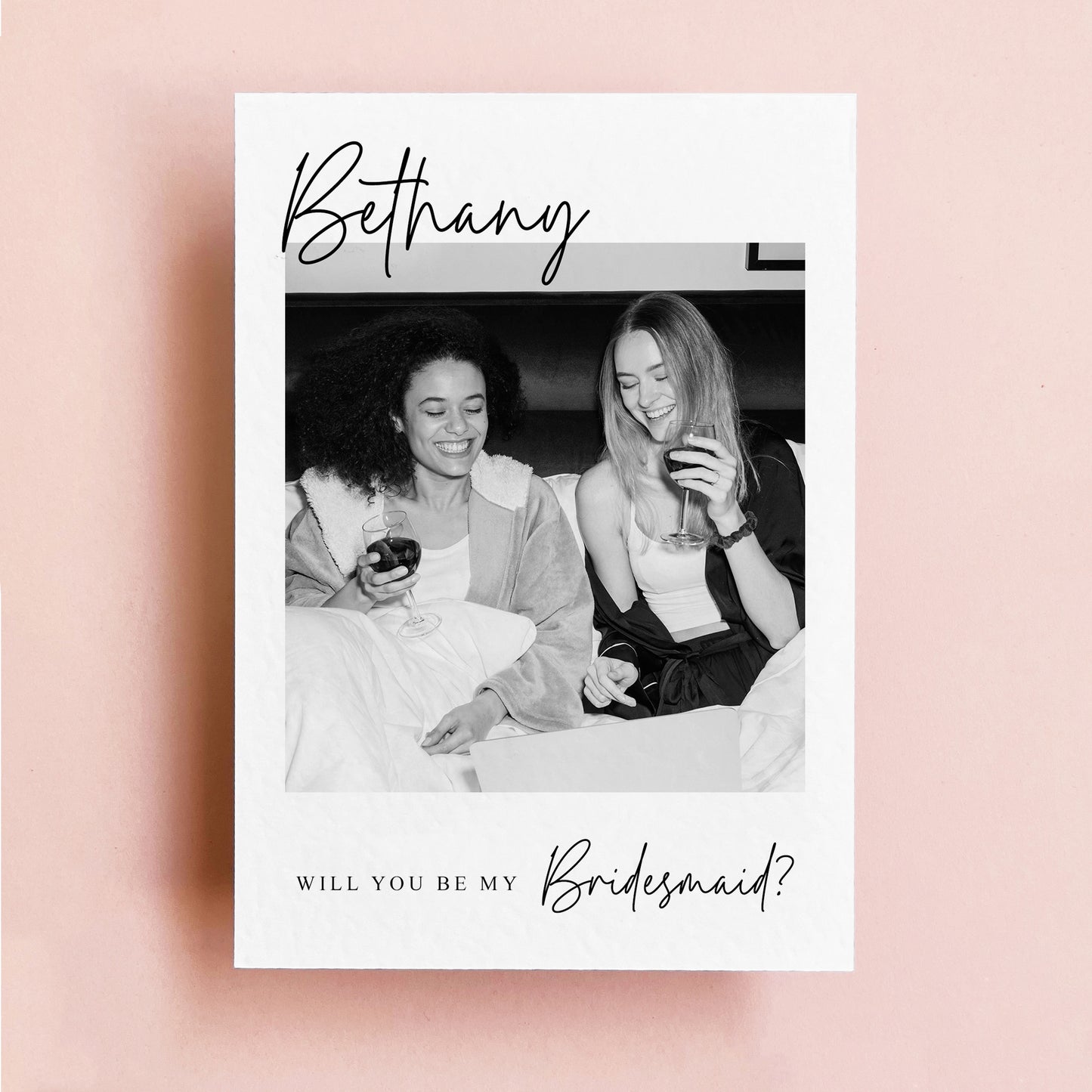 Custom bridesmaid proposal card with photo – Will you be my bridesmaid card with name personalisation