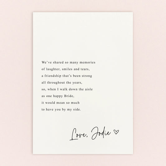 Will You Be My Bridesmaid Personalised Photo Card