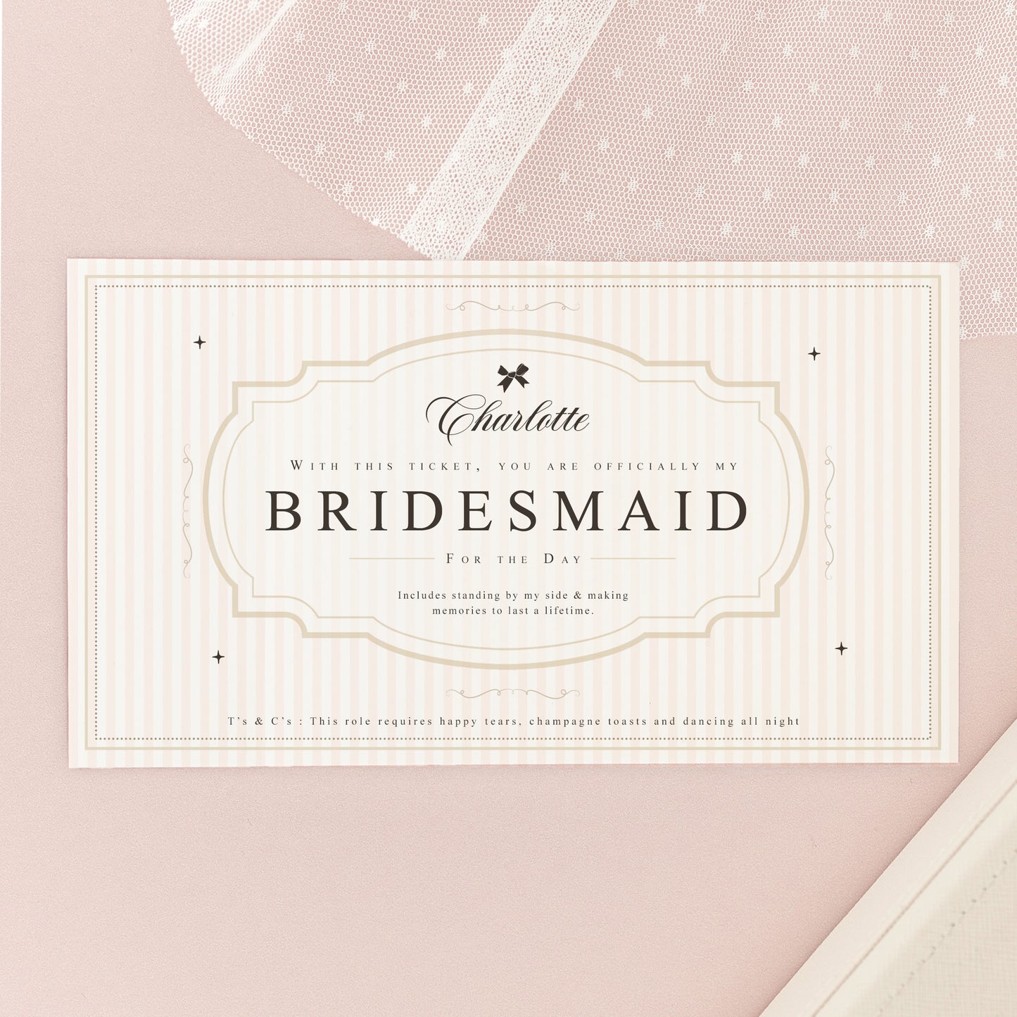 Vintage Bridesmaid Proposal Tickets