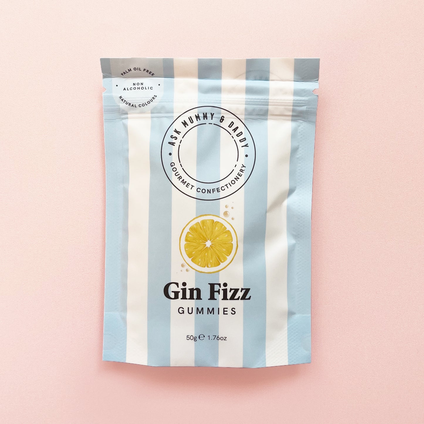 gourmet alcohol free gin fizz gummy bears