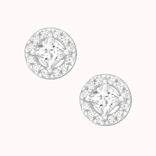 Halo Crystal Stud Earrings