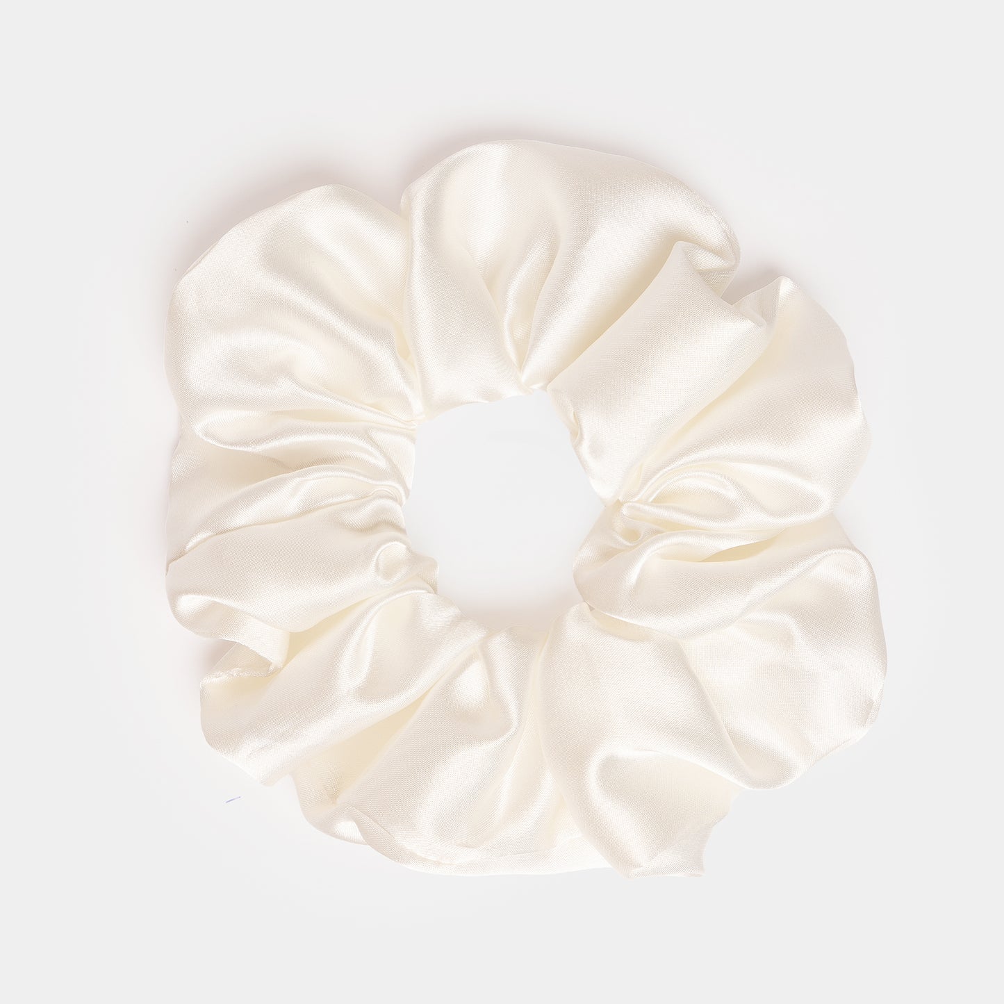Ivory Satin Scrunchie