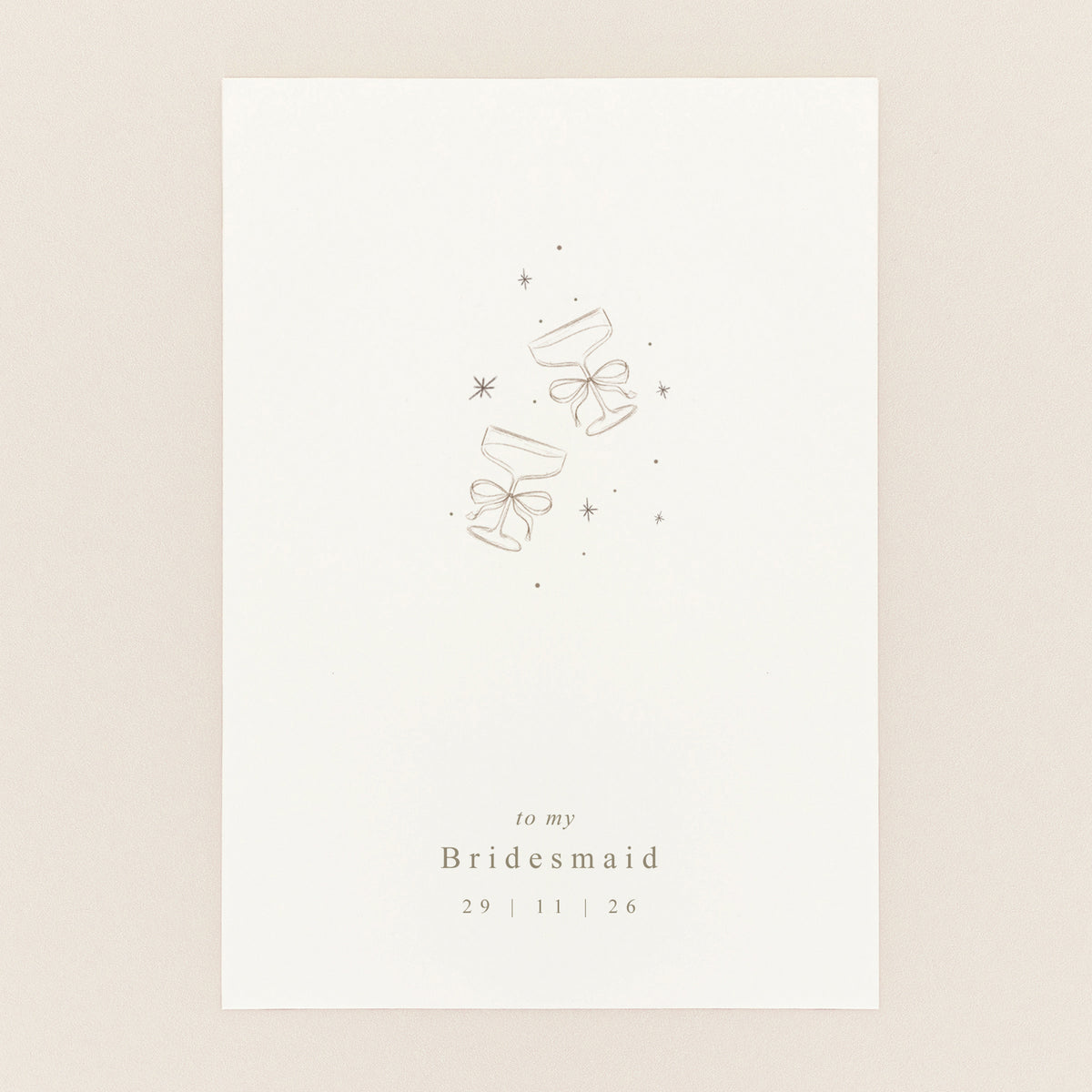 Personalised Wedding Date Glasses Illustration Card