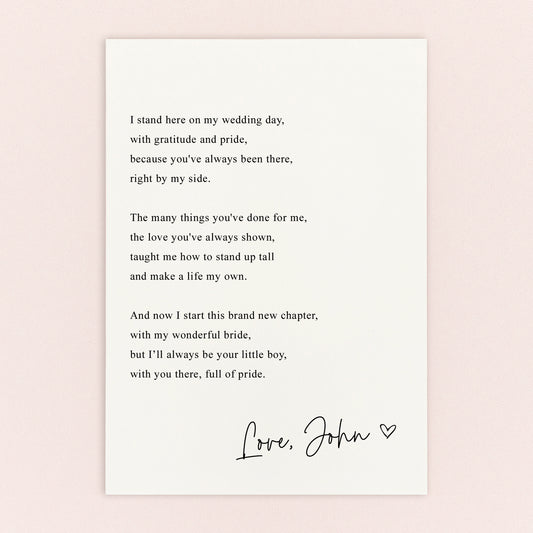 Mother of the Groom Personalised Postcard