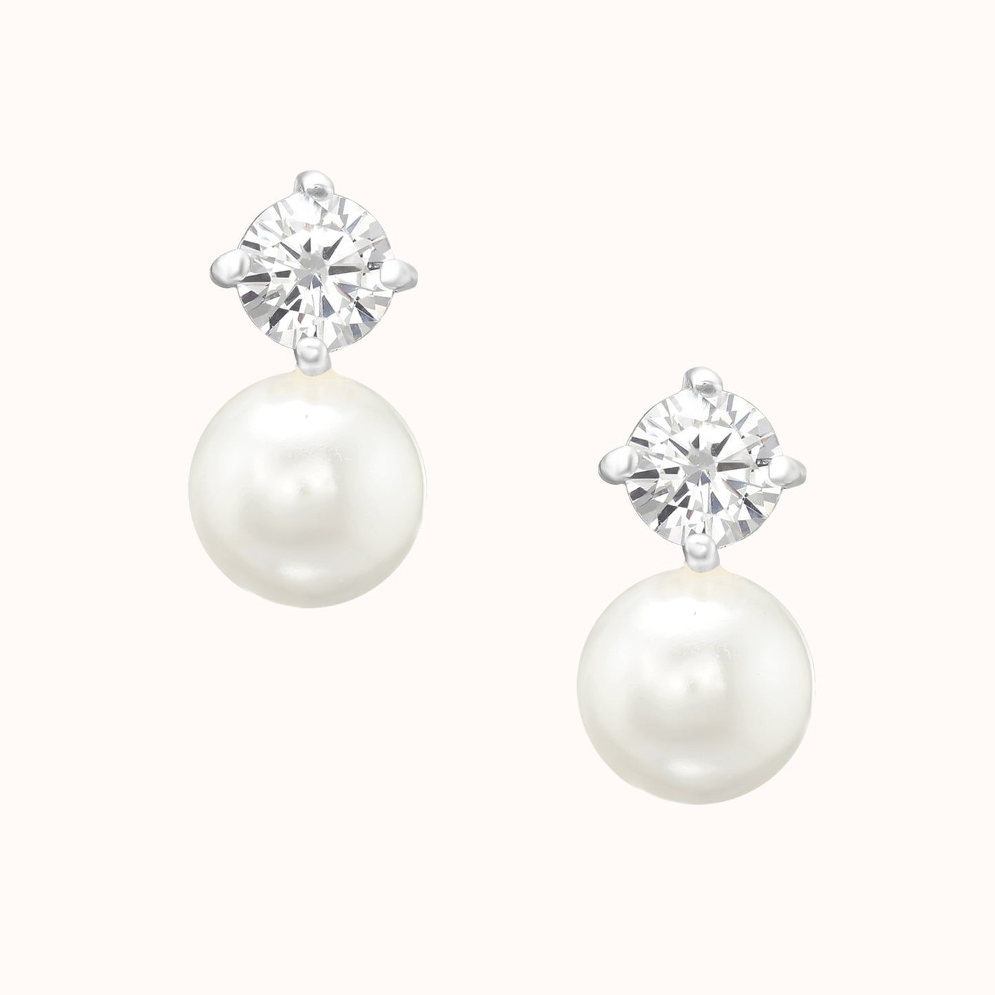 Sterling Silver Pearl Drop Studs