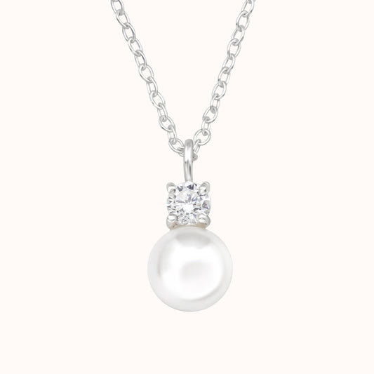 Sterling Silver Pearl Drop Necklace