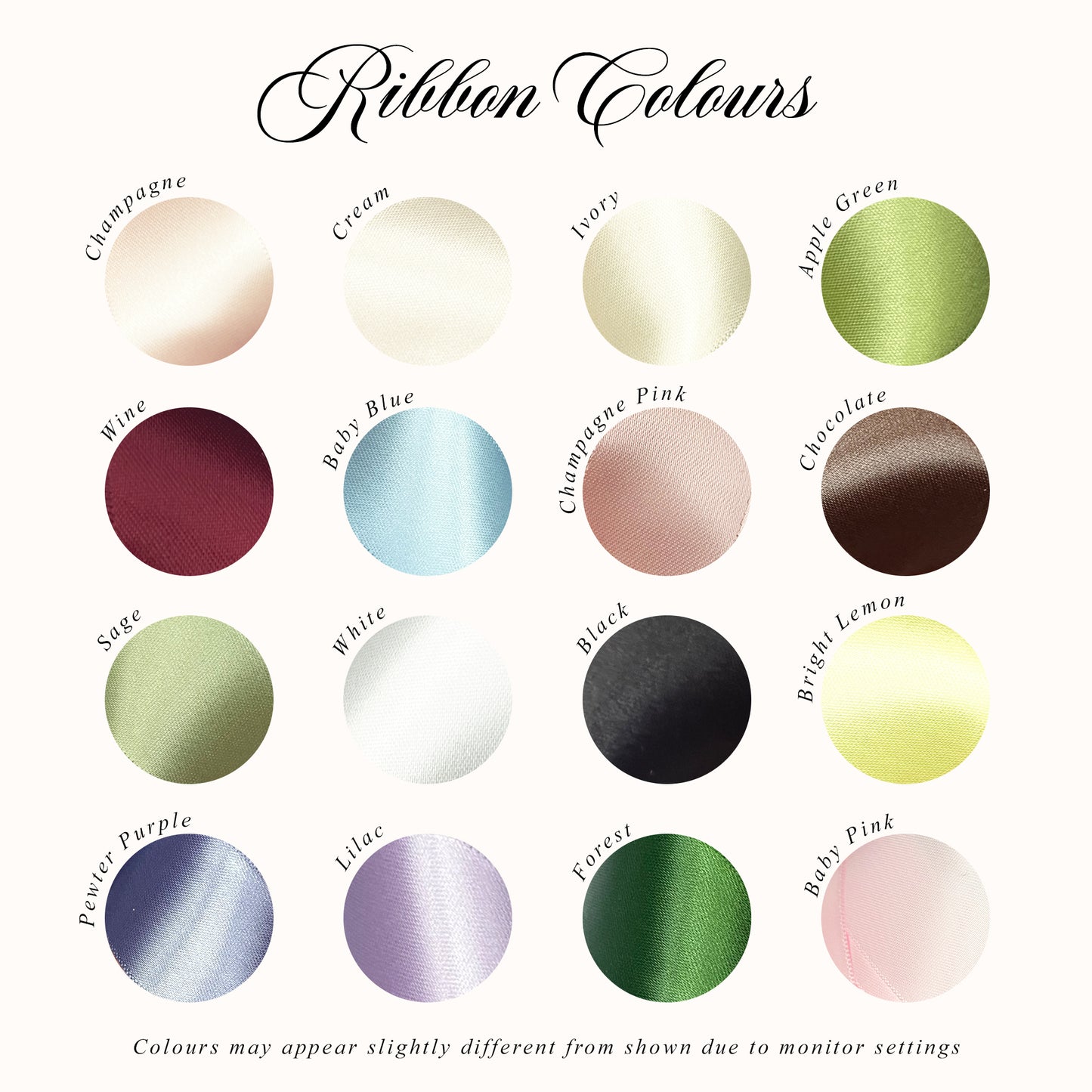 printed ribbon colours by prettie co