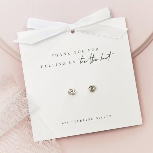 Tie The Knot Silver Earrings