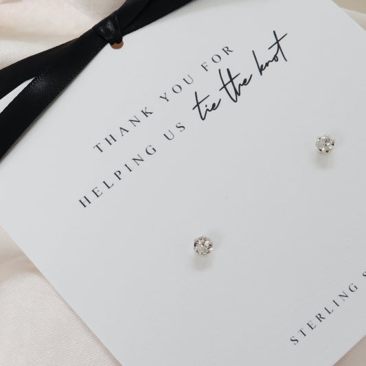 Sterling Silver Crystal Stud Earings