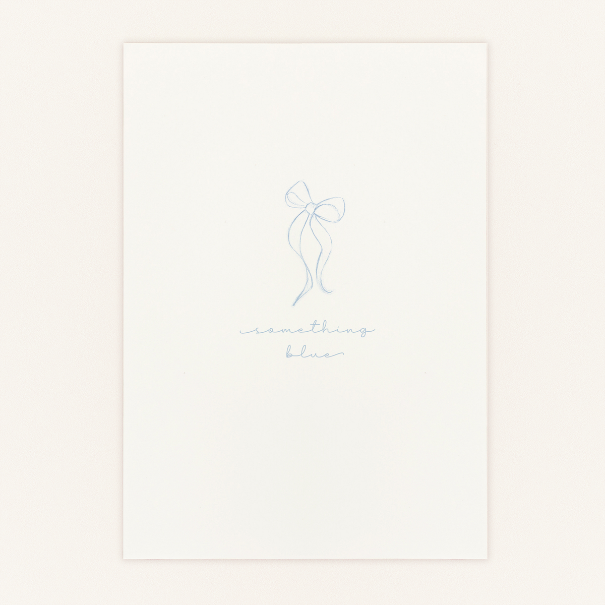 Illustrated Blue Bow Keepsake Card
