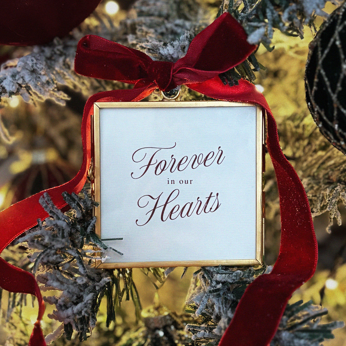 Forever In Our Hearts | Personalised Photo Memorial Bauble