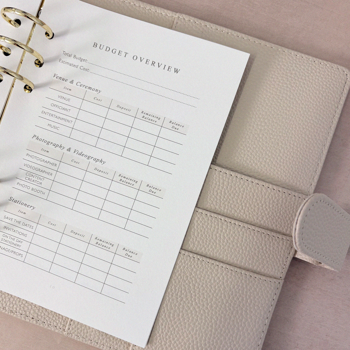 Luxury Wedding Planner Binder