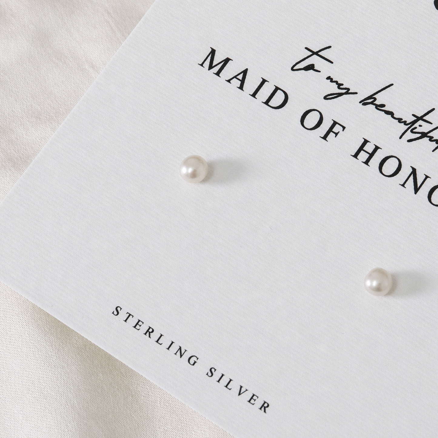 Petite Pearl Sterling Silver Bridal Party Earrings