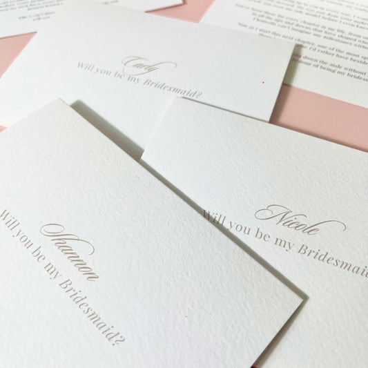 Personalised Bridal Party Typography Proposal Card
