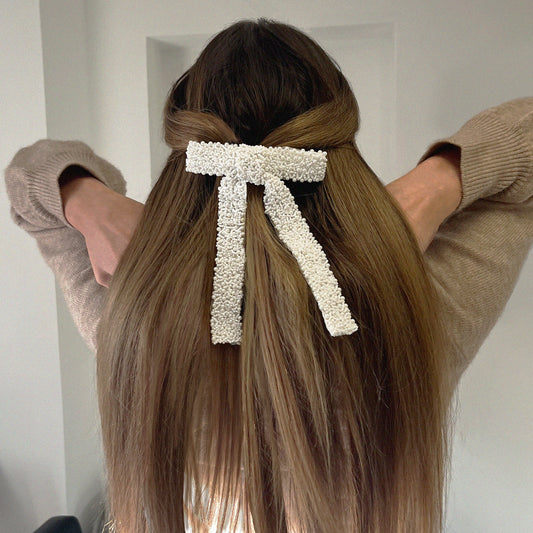 Pearl Hair Bow Clip