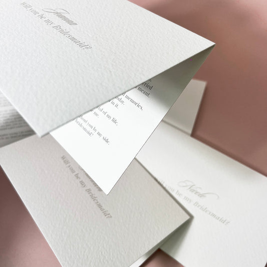 Personalised Bridal Party Typography Proposal Card