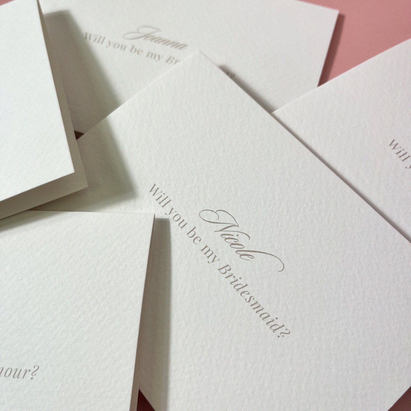 Personalised Bridal Party Typography Proposal Card