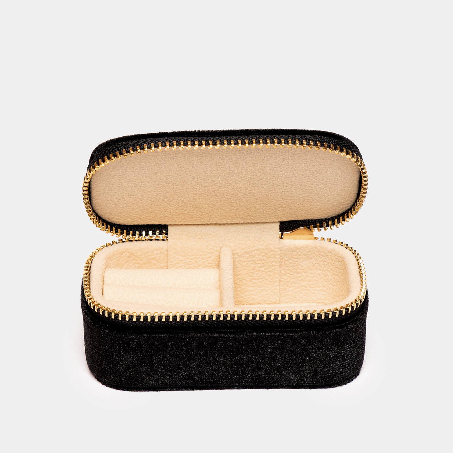 Black Travel-Size Velvet Jewellery Box