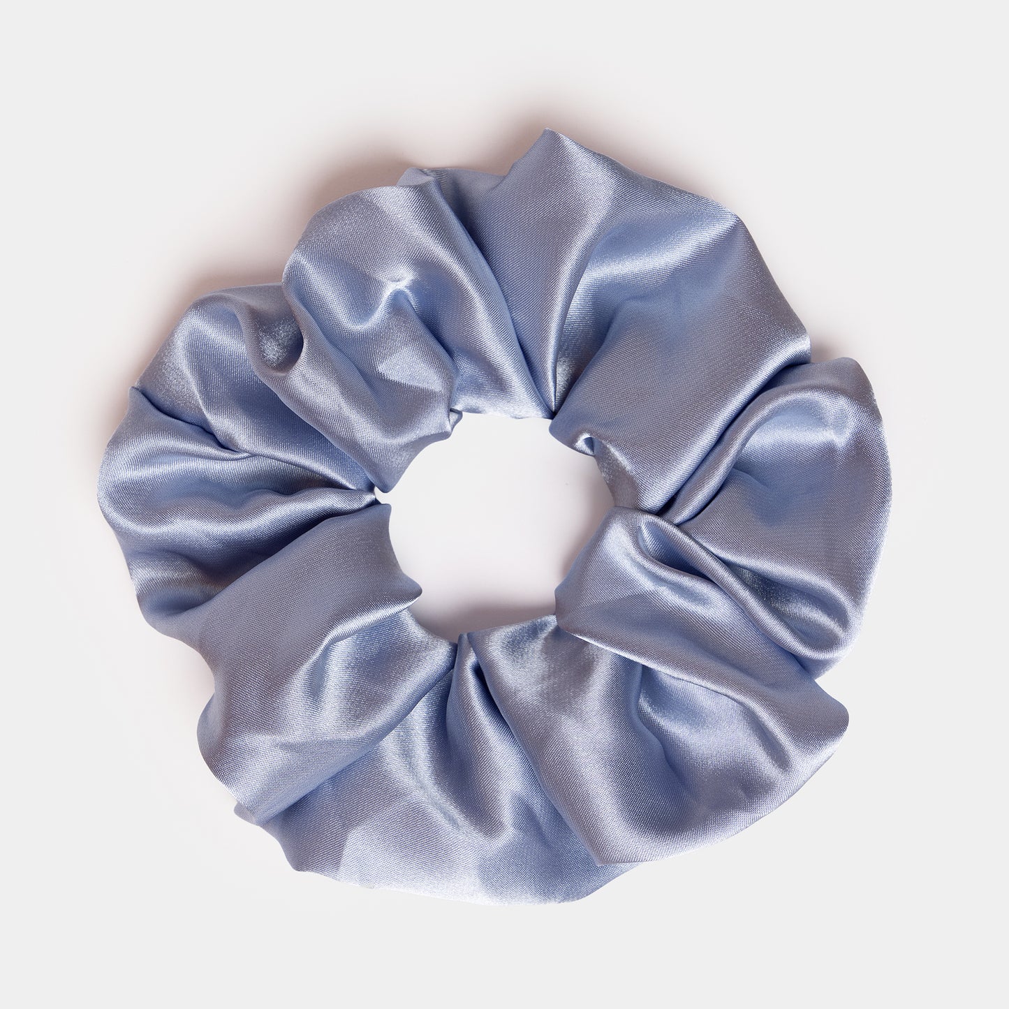 Blue Satin Scrunchie