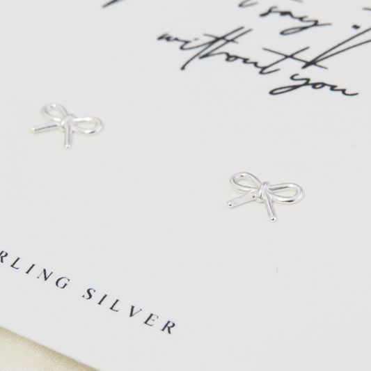 Sterling Silver Bow Earrings