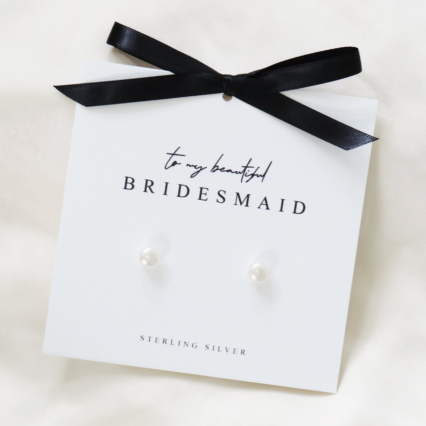 Classic Pearl Sterling Silver Bridal Party Earrings