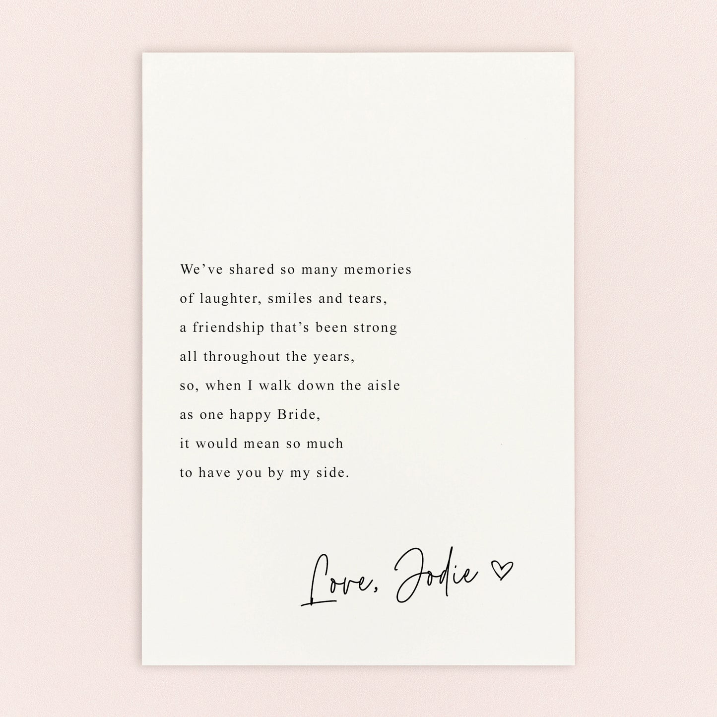 Will You Be My Bridesmaid Personalised Photo Card