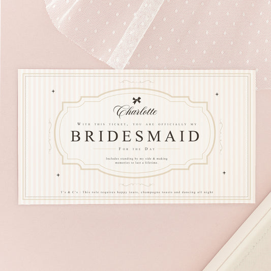 Vintage Bridesmaid Proposal Tickets