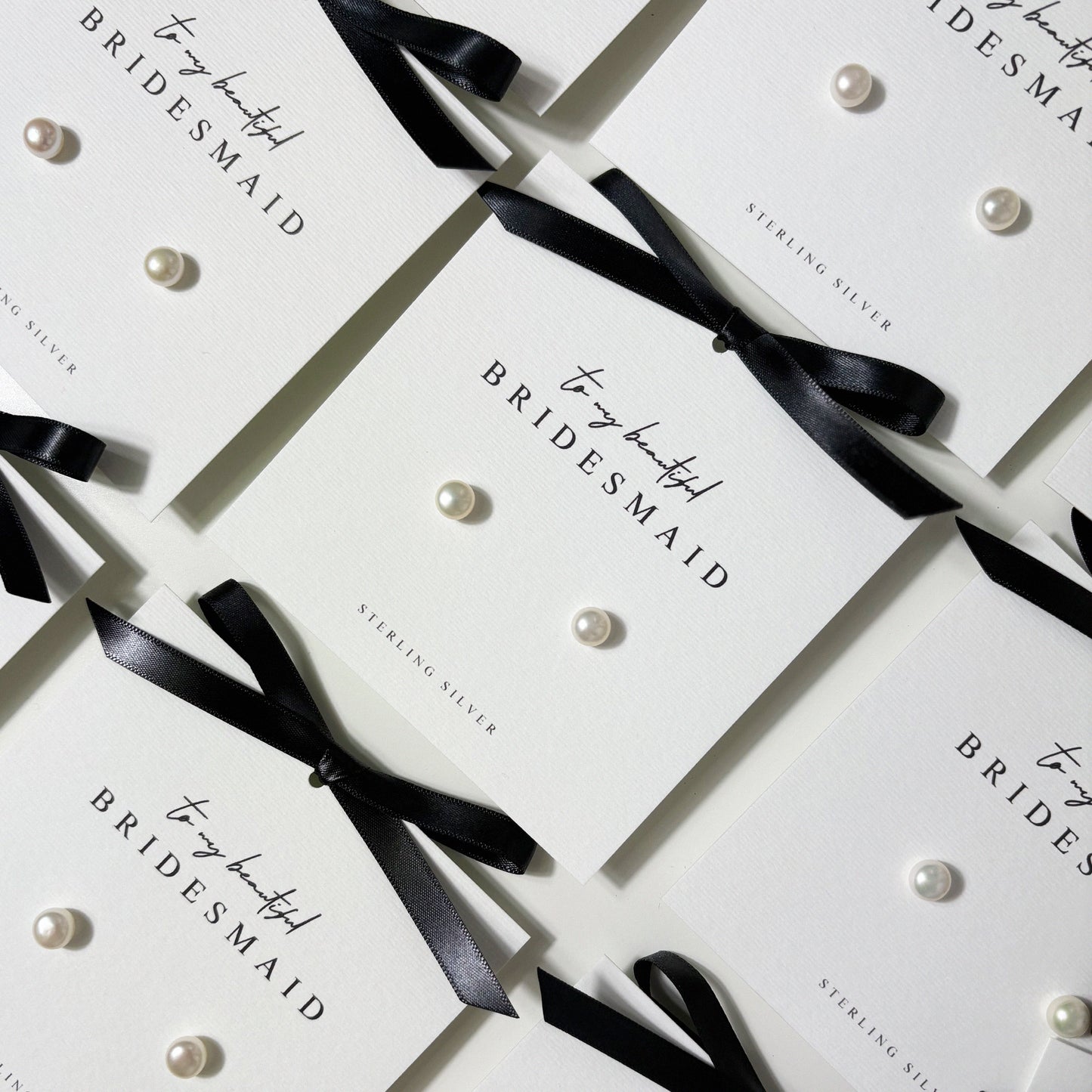 Bridal Party Proposal Gift Set – Pearl Stud Earrings & Card