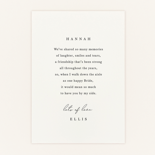 Will You Be My Bridesmaid? Personalised Proposal Postcard