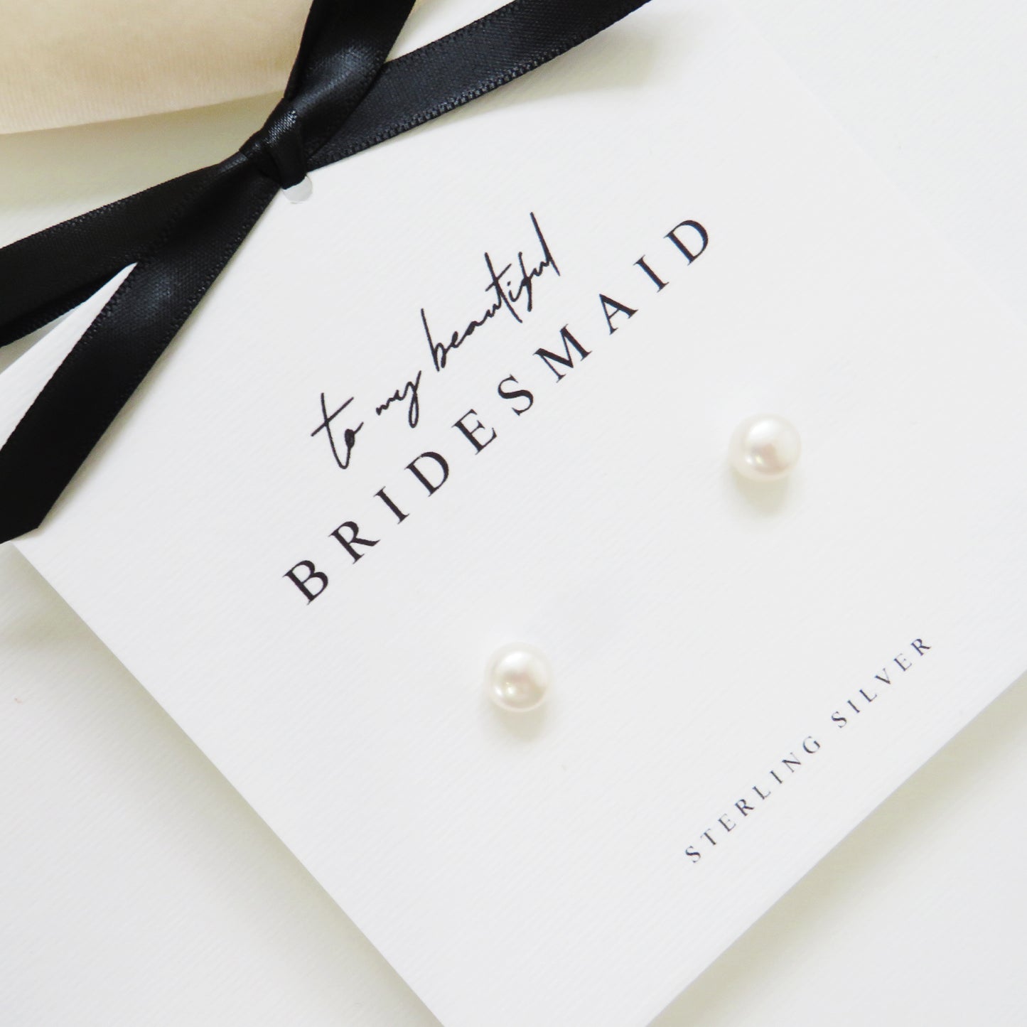 Classic Pearl Sterling Silver Bridal Party Earrings