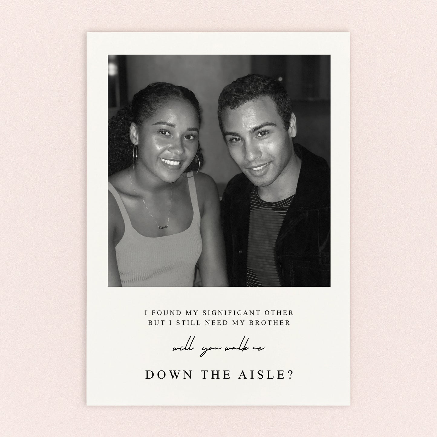 Brother Walk Me Down The Aisle Proposal Postcard