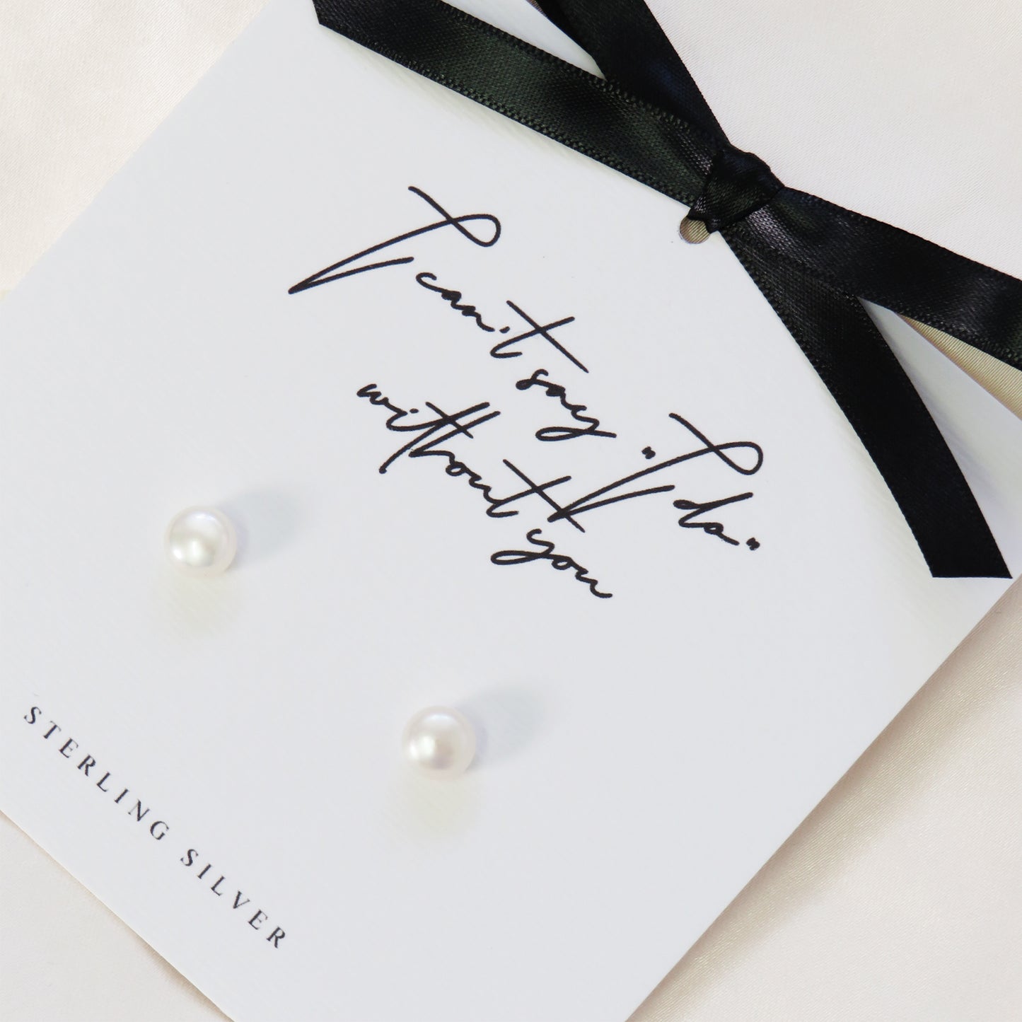 Classic Pearl Sterling Silver Bridal Party Earrings