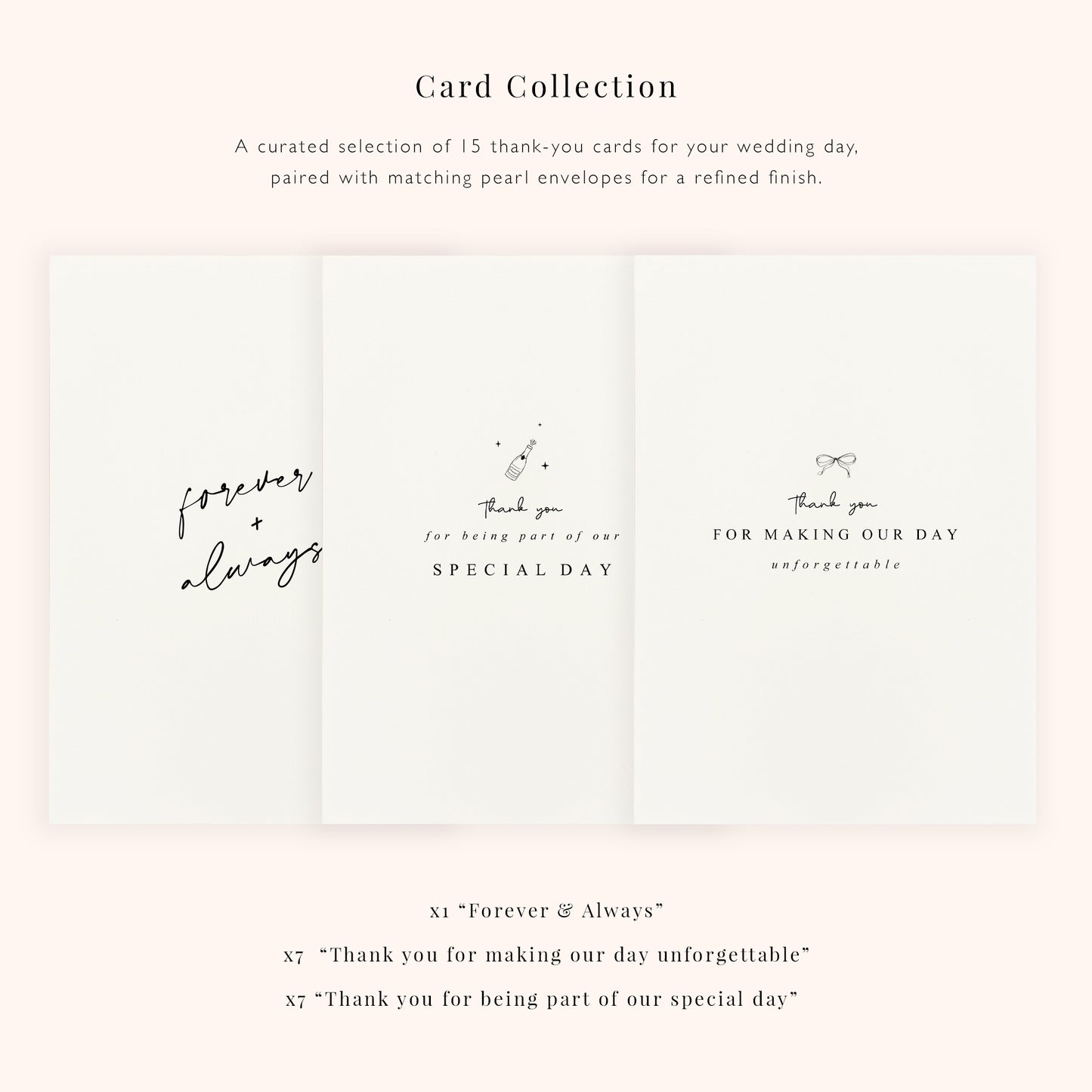 wedding thank you card set