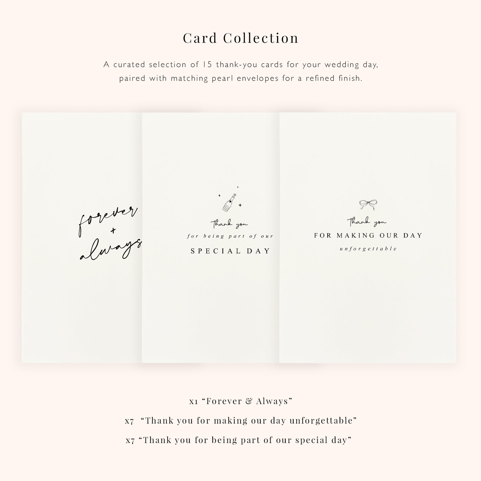 wedding thank you card set