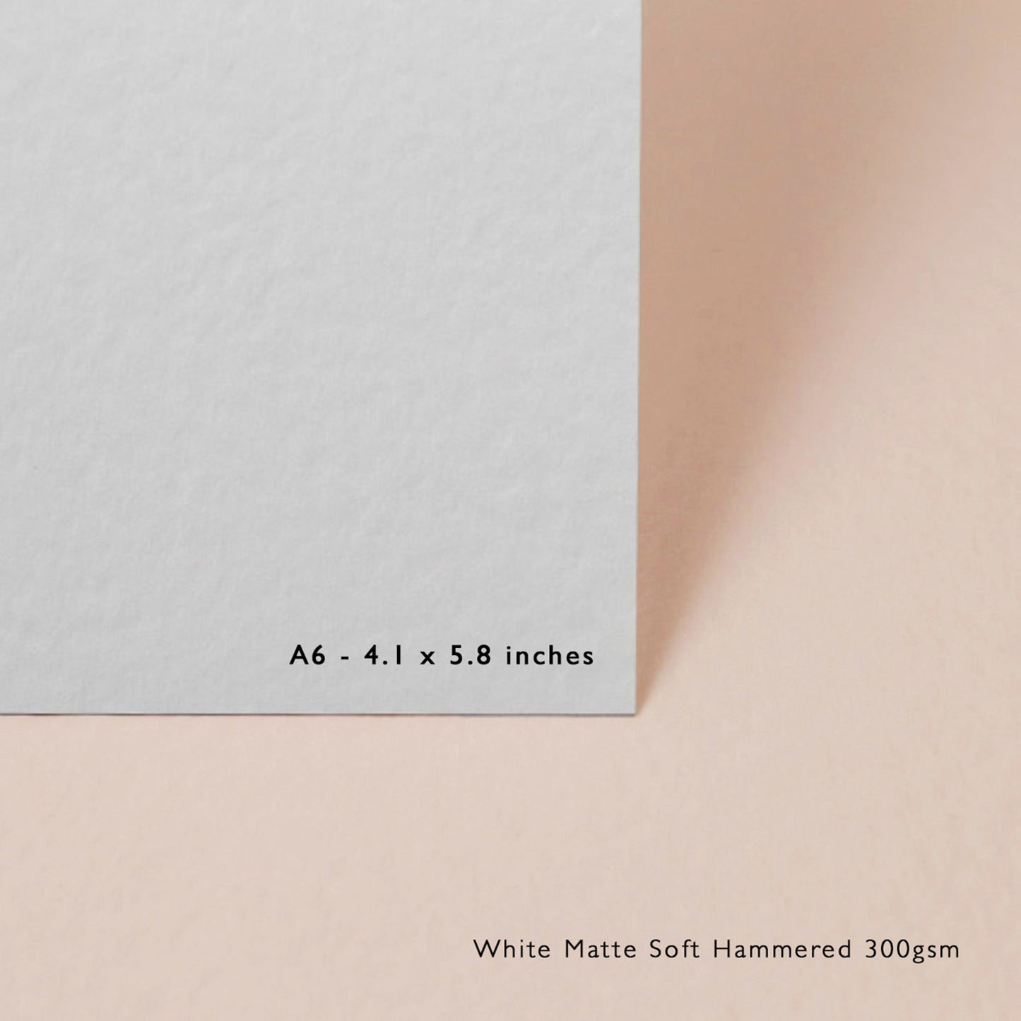 A6 white hammered card