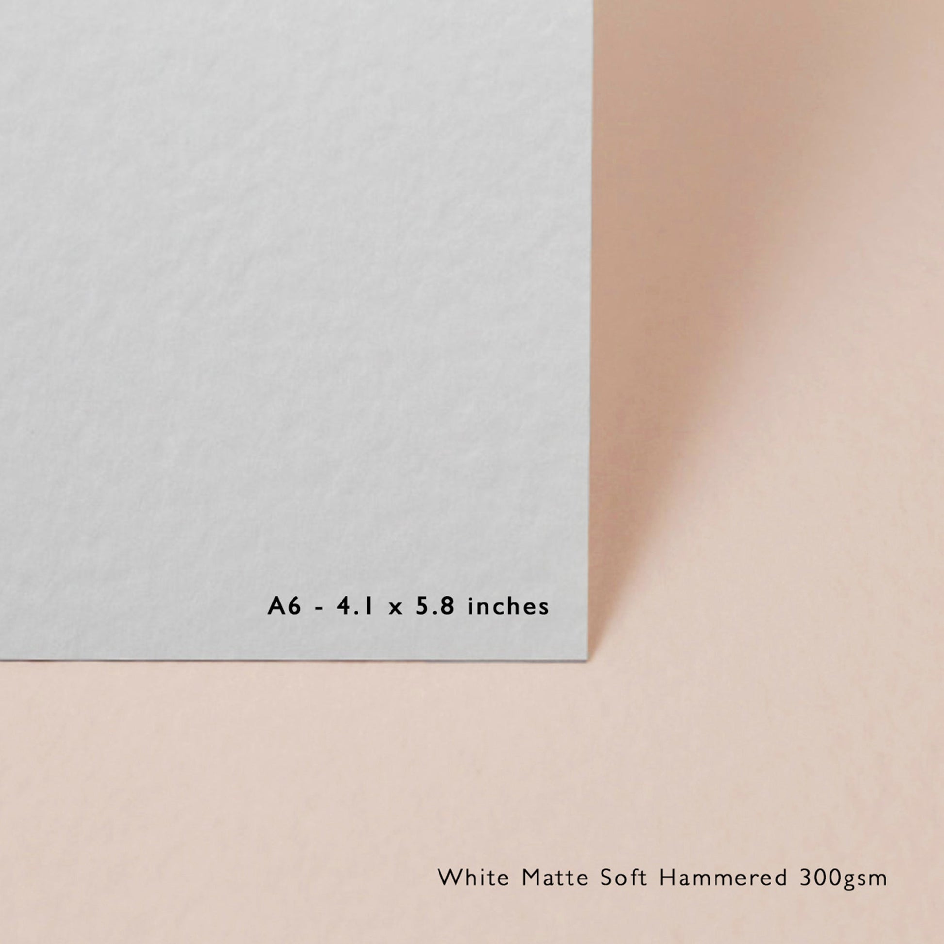 A6 white hammered card