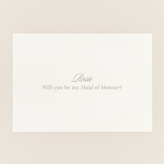 Personalised Bridal Party Typography Proposal Card