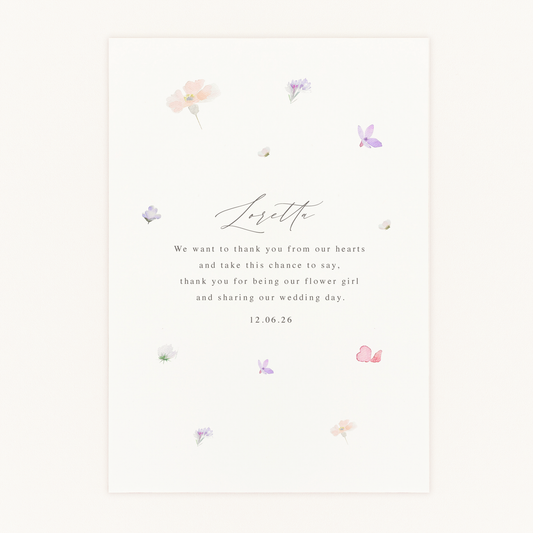 Floral Flower Girl Thank You Card