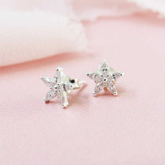 Sterling SIlver Flower  Earrings