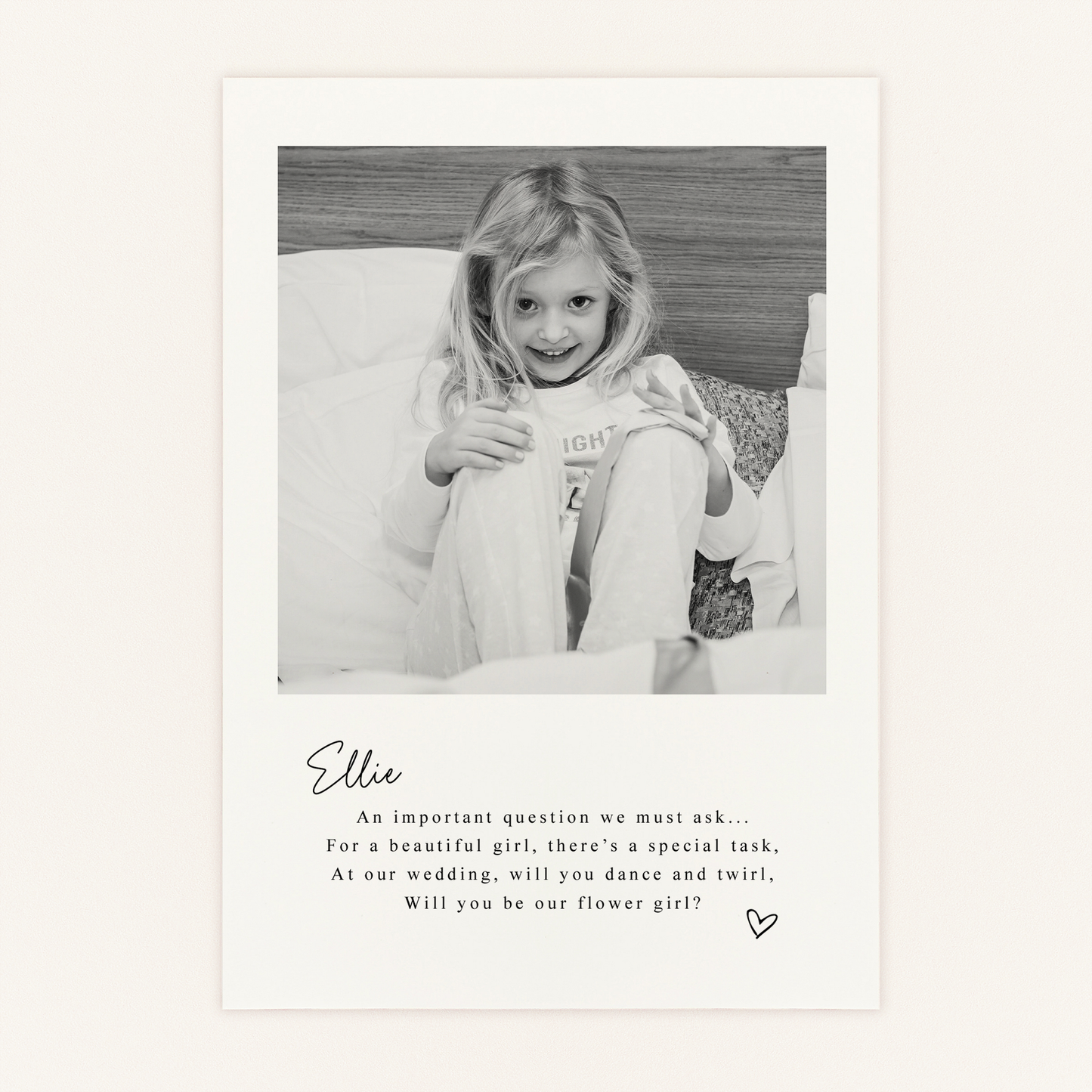 Flower Girl Proposal Postcard