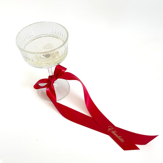 Red Satin Ribbons With Printed Name