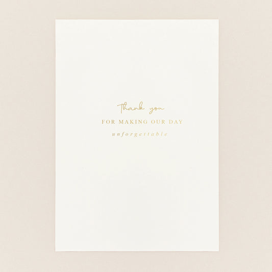 Gold Foiled Thank You Wedding Cards
