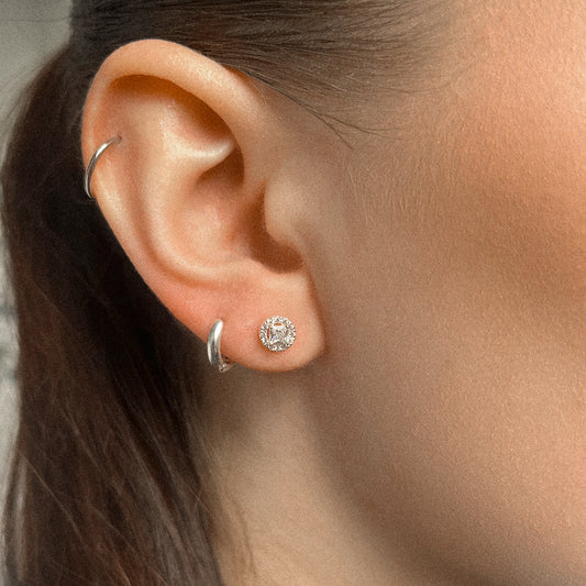 Halo Crystal Stud Earrings