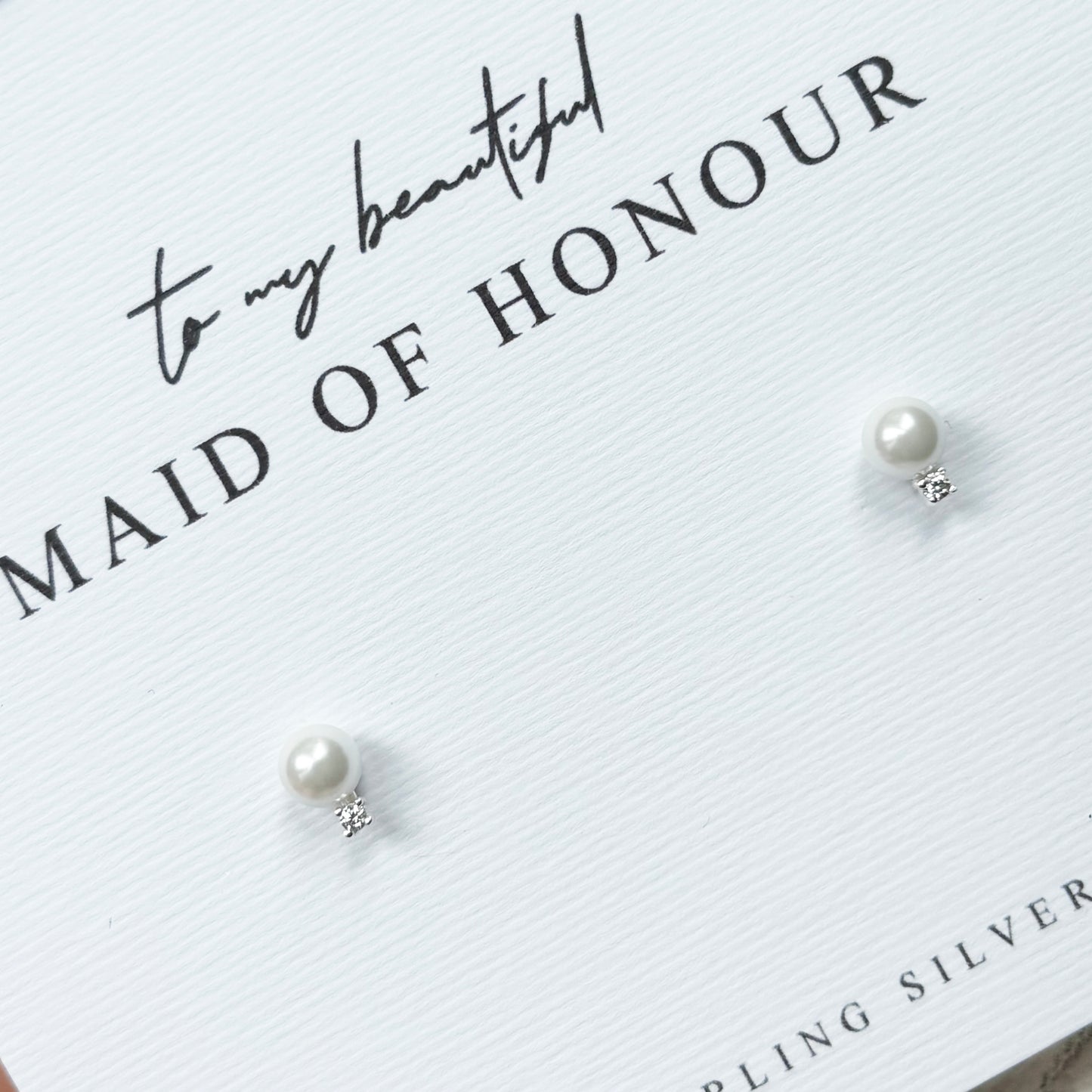 Pearl & Mini Crystal Stud Earrings – Sample Sale