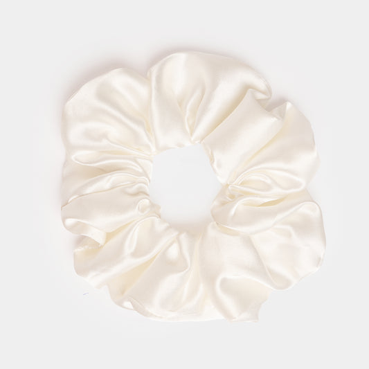 Ivory Satin Scrunchie