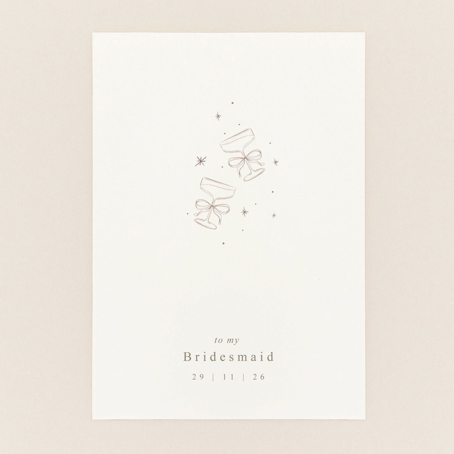 Personalised Wedding Date Glasses Illustration Card