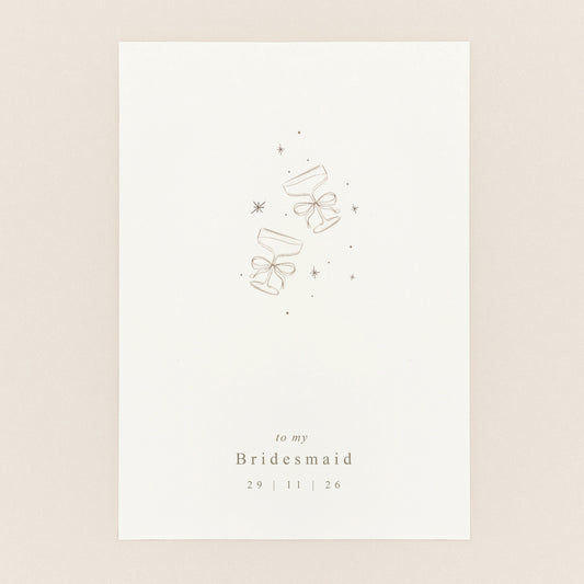 Personalised Wedding Date Glasses Illustration Card
