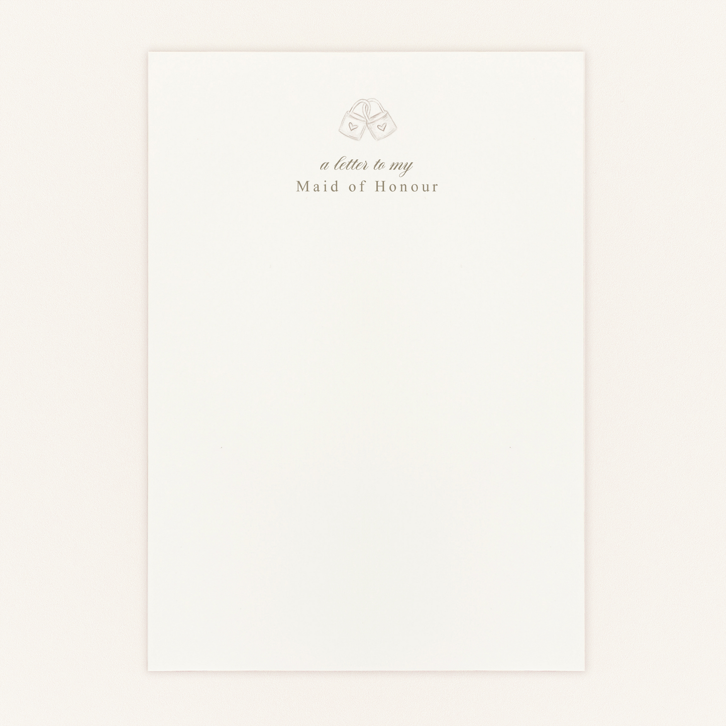 A Letter to My Maid of Honour Letterhead