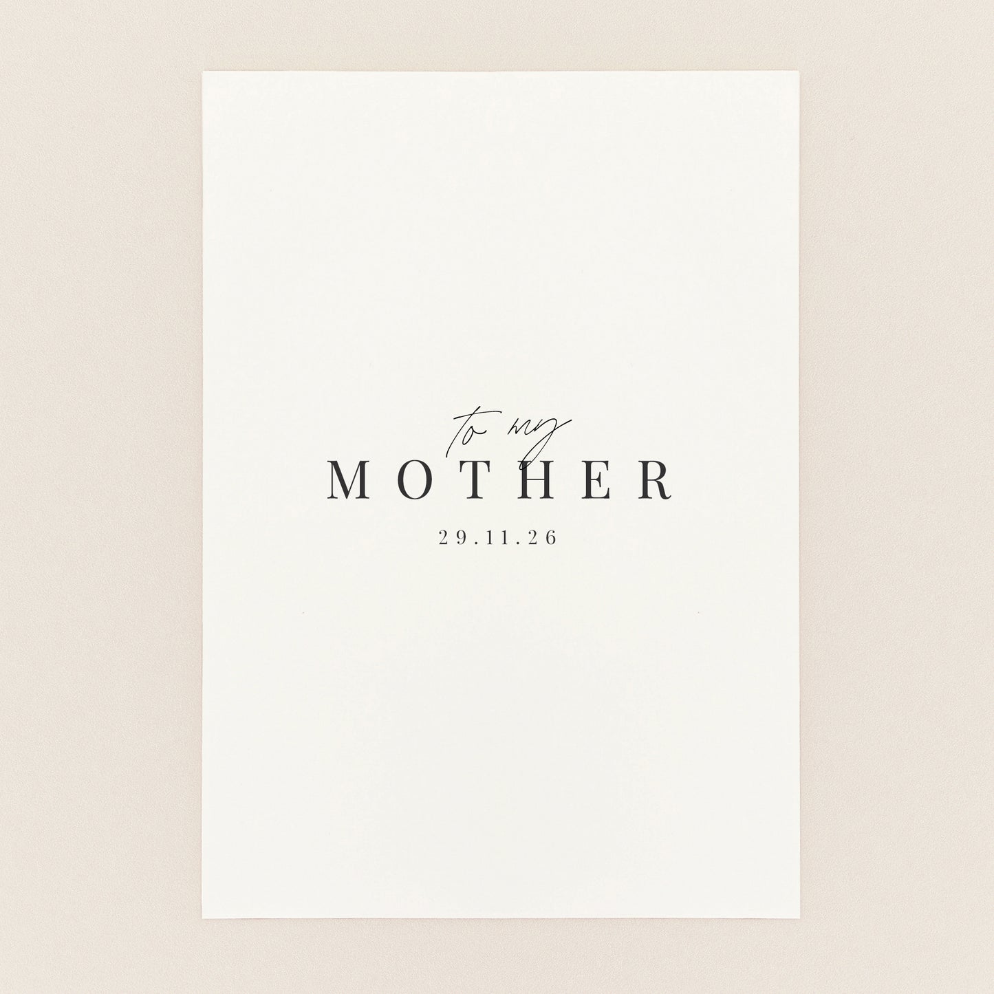 To My Mother Personalised Wedding Card