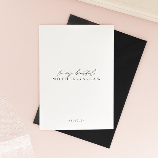 Mother-in-Law Personalised Wedding Card